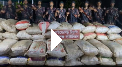 তাহিরপুরের চাঁদপুর ও লাউড়েরগড় সীমান্তে ভারতীয় পণ্য আবারো বিপুল পরিমান ফুচকা ও জিরা জব্দ