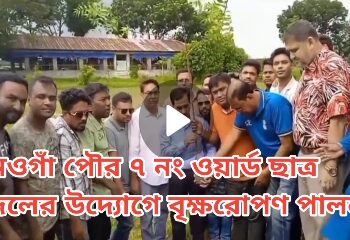 নওগাঁ পৌর ৭ নং ওয়ার্ড ছাত্র দলের উদ্যোগে বৃক্ষরোপণ