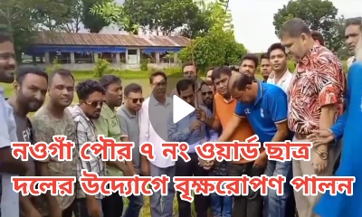 নওগাঁ পৌর ৭ নং ওয়ার্ড ছাত্র দলের উদ্যোগে বৃক্ষরোপণ